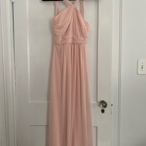 David’s bridal pink bridesmaids gown